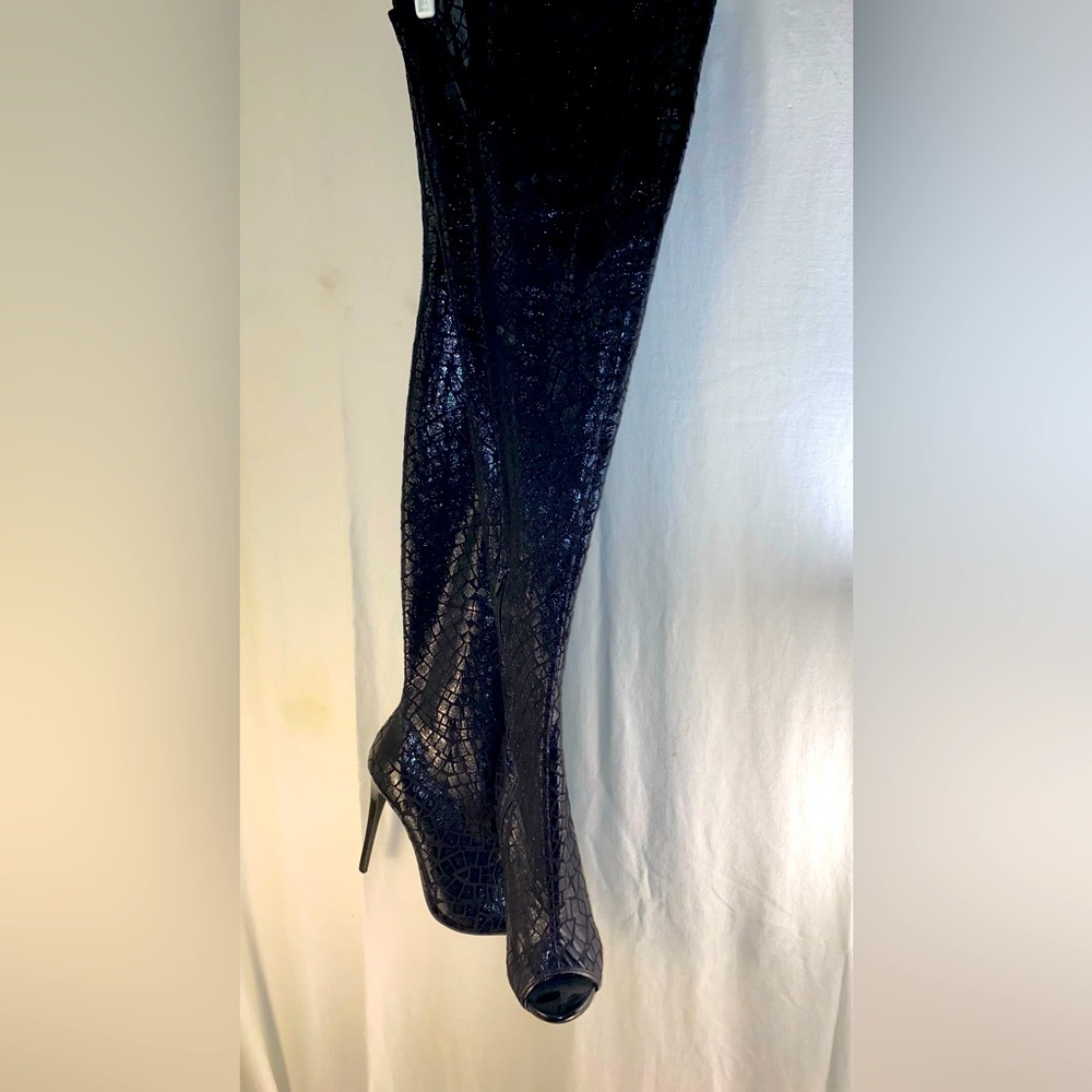 BEBE Brinley Open Toe Heel Over The Knee Boots couldn’t walk in them ;(